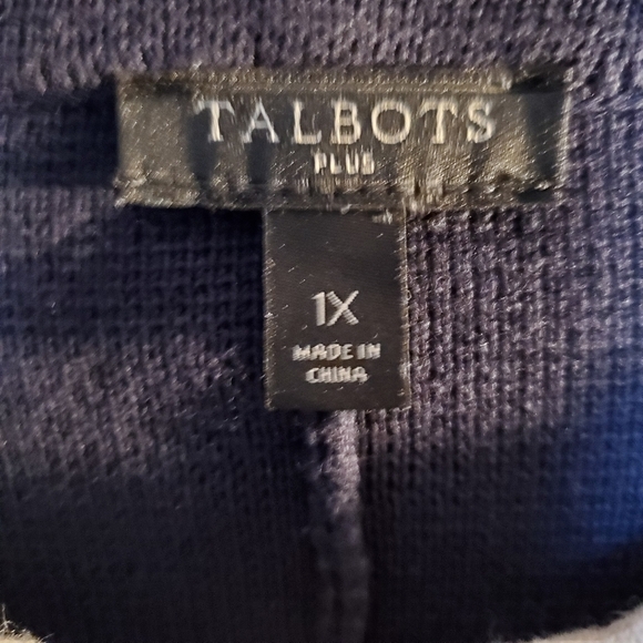 Talbots Military Inspired Knit Jacket Size 1X Cotton Blend Long Sleeve Sweater - Picture 11 of 12